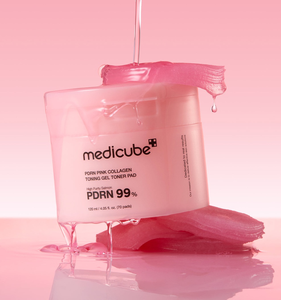 PDRN PINK COLLAGEN TONING GEL TONER PAD 